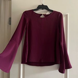 Maroon Size S Long Sleeve Top